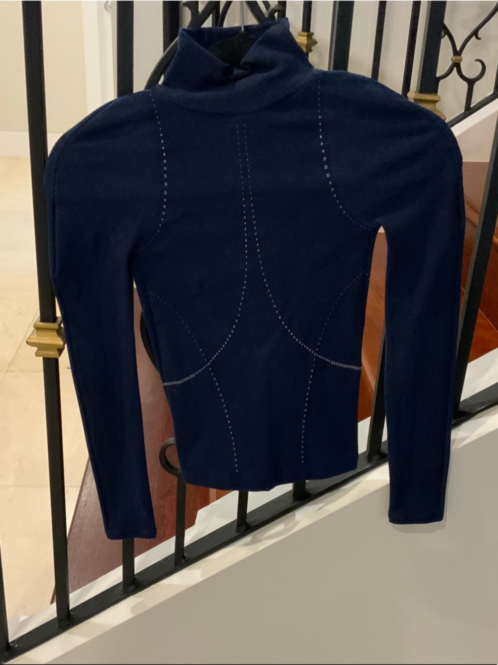 Carbon Navy Long-Sleeve Turtleneck Top